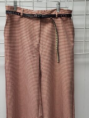 Glam Brown and Cream Houndstooth Wide-Leg, MEDIUM